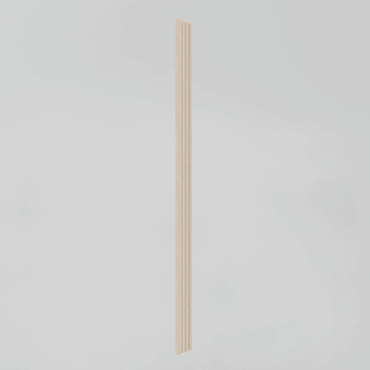 The Artika Panolok 30.67 ft wall panel kit (pack of 8) features single, vertical, light-colored wooden slats with evenly spaced narrow grooves, displayed against a plain white background.