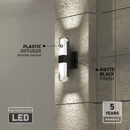 Gemini indoor-outdoor LED wall light