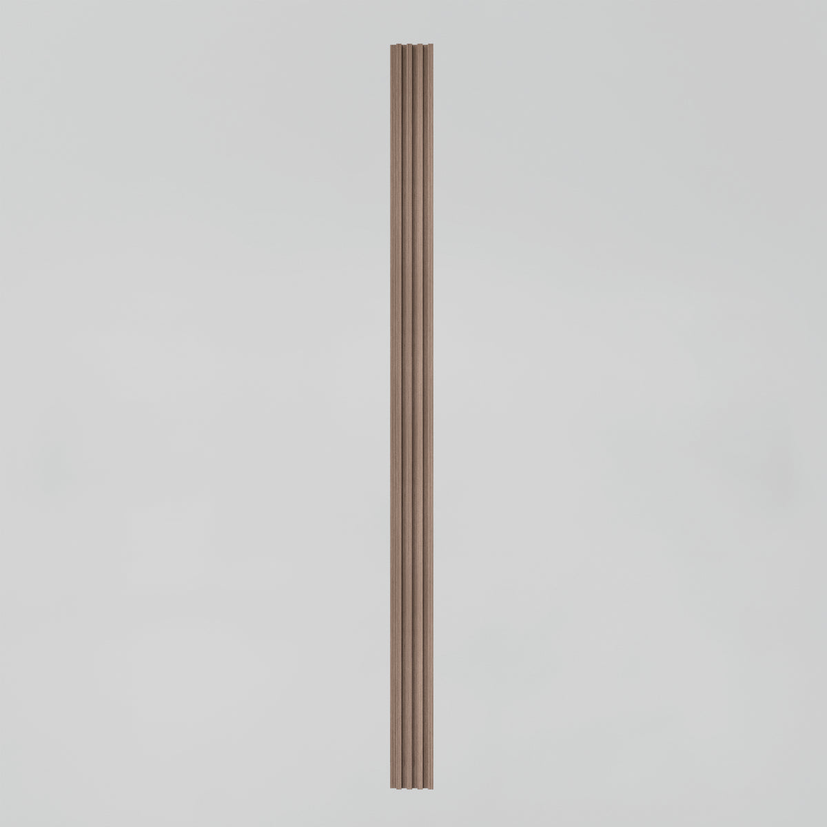 The Artika Panolok 30.67 ft wall panel kit (pack of 8) features slim, vertically grooved wooden slats with a subtle oak finish—an elegant Scandinavian-inspired design, shown here centered on a clean white background.