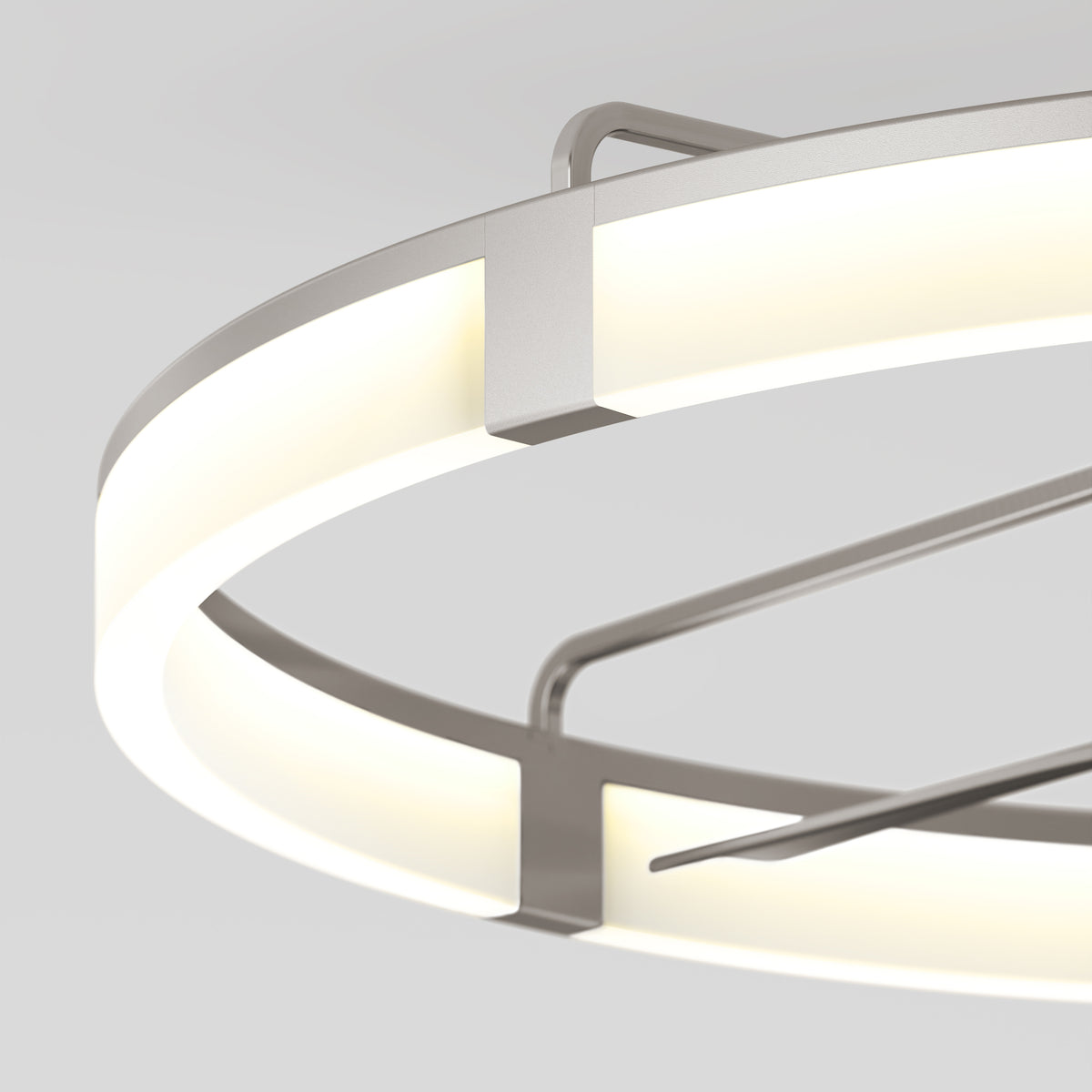 A close-up of the Artika Sunnyvale 52 in. LED Modern Ceiling Fan with a sleek metallic frame against a plain background.