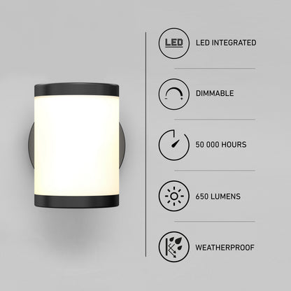 Artika Landon LED Outdoor Wall Light 2-Pack: weatherproof, dimmable; 650 lumens, 50,000-hour life.