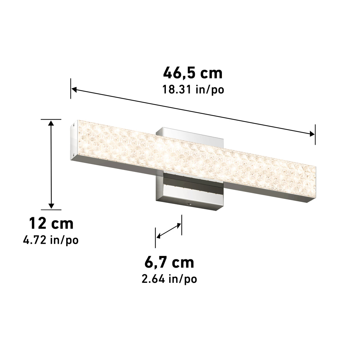 Adeline 18 pulg (46 cm) luminario de baño LED integrado 3 TCL para baño