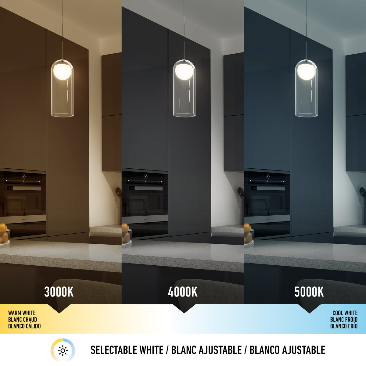 Mirah lámpara suspendida LED estilo mid-century 3 CCT