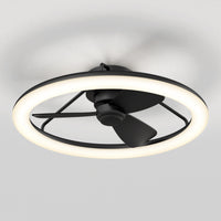 The Artika Darren 23 in. LED fandelier ceiling fan has a sleek black finish, light ring, and remote control for easy operation.