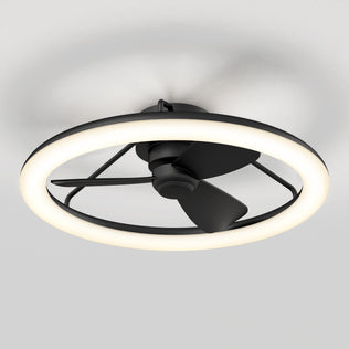 The Artika Darren 23 in. LED fandelier ceiling fan has a sleek black finish, light ring, and remote control for easy operation.