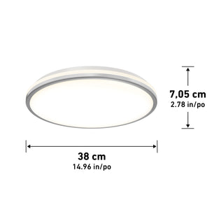 Artika Macy 15 in. LED modern flush mount RGB WiFi light, Alexa compatible, shown on a white background.