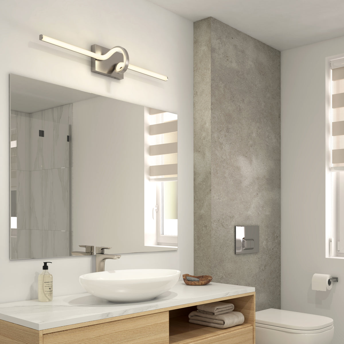 Bowtie 29 pulg (74 cm) luminario de baño LED integrado 5 TCL para baño