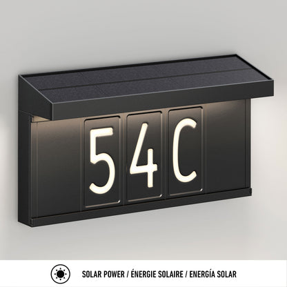 Bowen solar LED outdoor address wall light 5 CCT