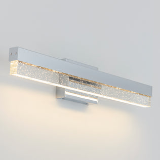 Artika Essence Bubble Bar LED bathroom vanity light features a chrome finish and crystal accents, brightening any white wall.
