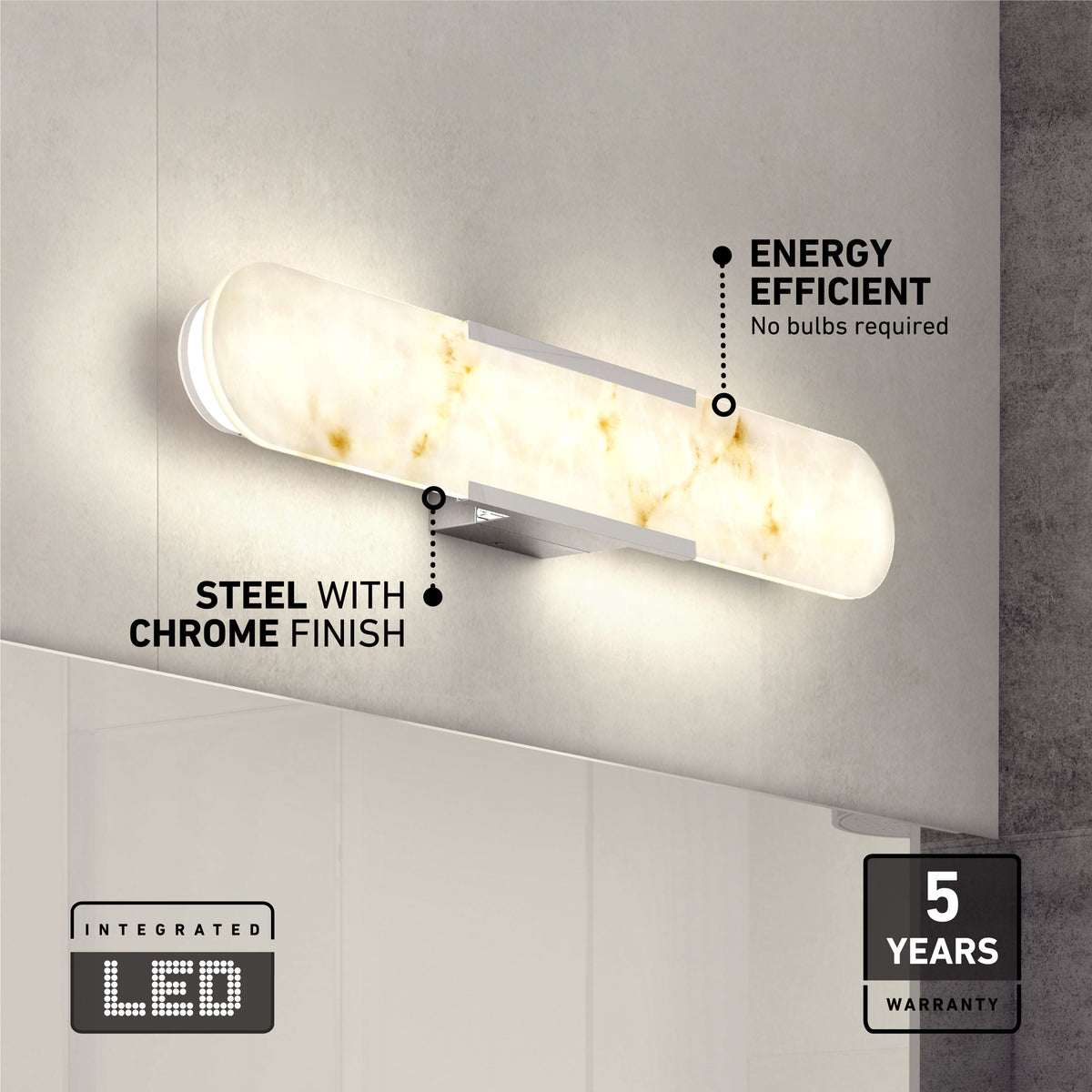Selena LED bathroom vanity light 3 CCT