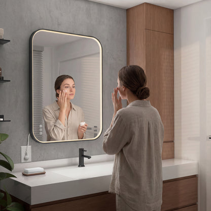 Royce 61 x 81 cm (24 x 32 in.) espejo LED de baño regulable antivaho