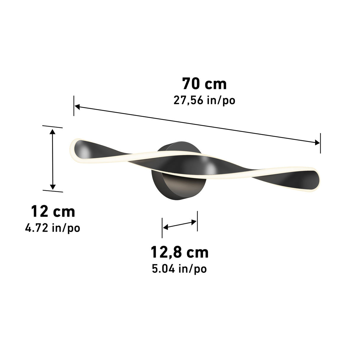 Finley 28 pulg (70 cm) luminario de baño LED integrado 3 TCL para baño