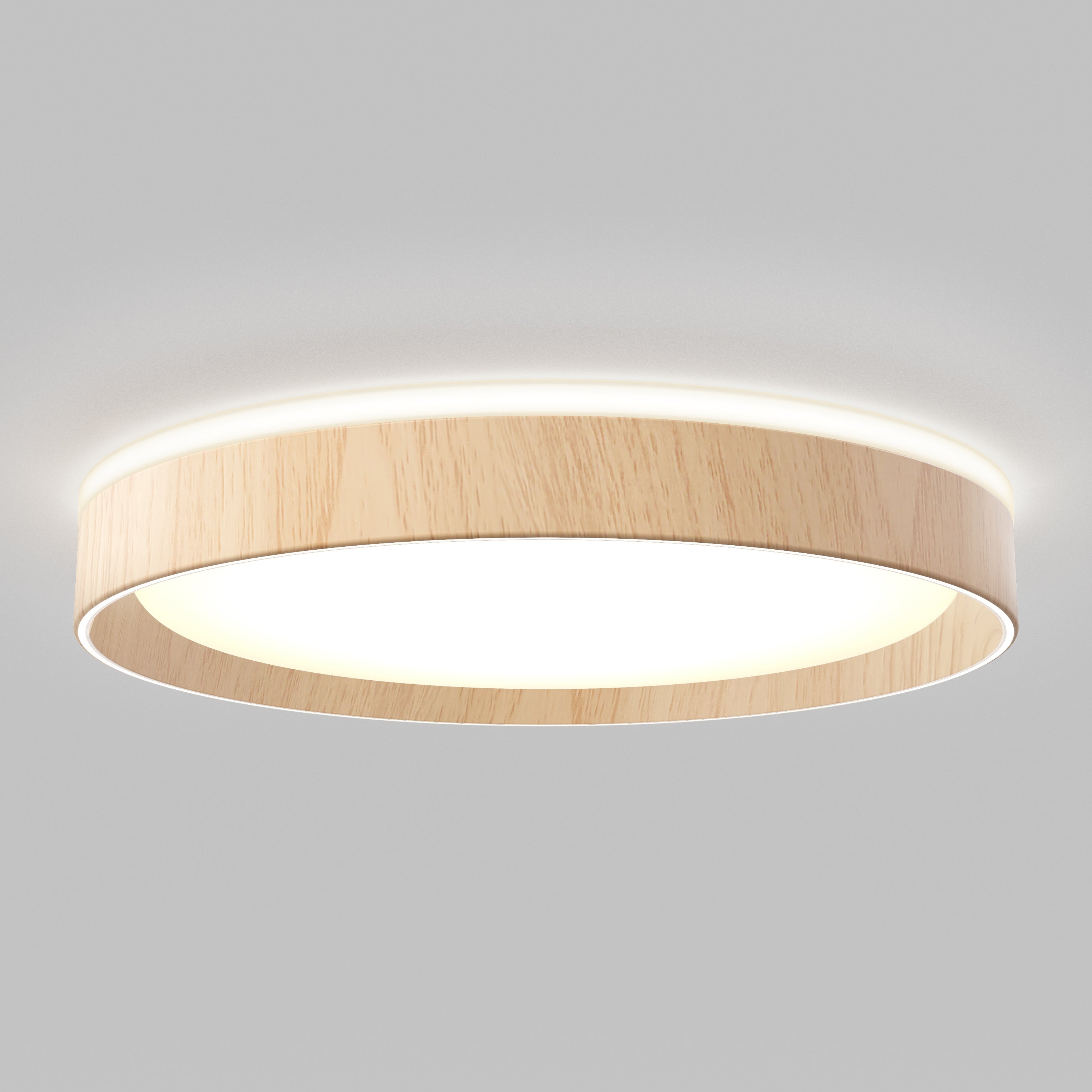 Callisto 15 in. LED flush mount light 5 CCT wood effect | Artika