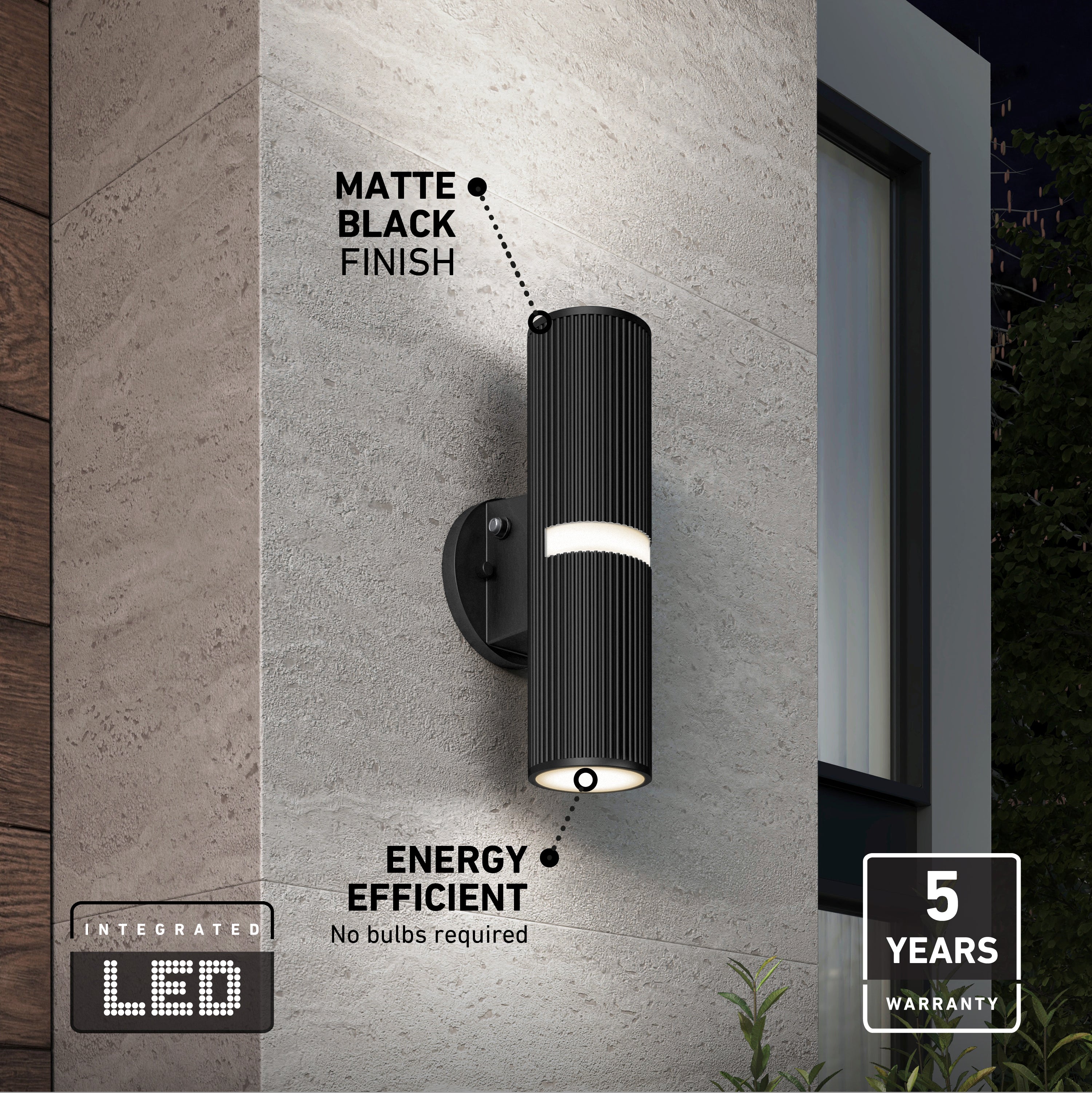 Groove LED indoor-outdoor wall light in Black | Artika Canada