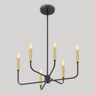 The Artika Manchester 6-light pendant has a matte black frame and six gold sockets, adding a modern edge to your space.