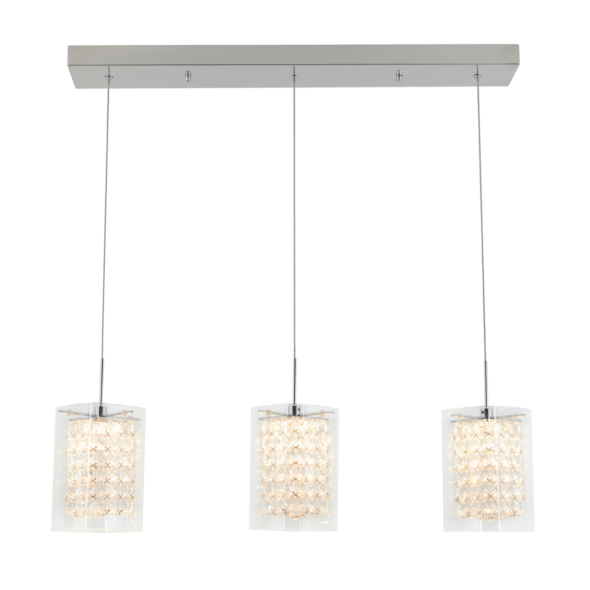 Crystal Cube suspension à 3 Lumières à DEL