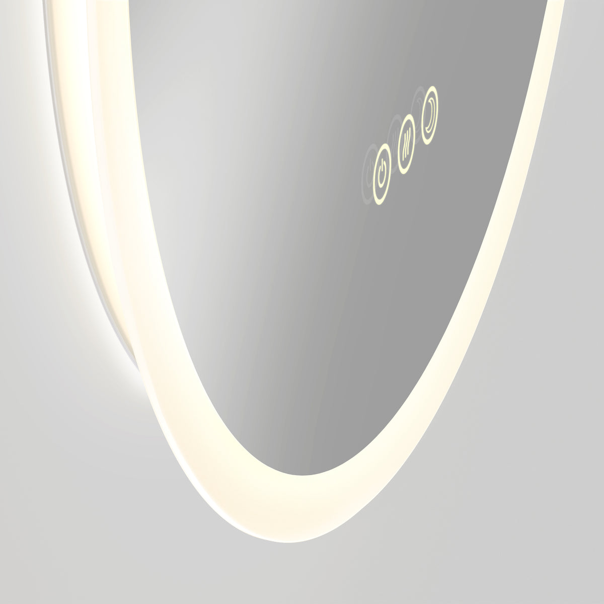 Artika Clara LED Mirror Oval 30x20 in. with defogger and 3 illuminated touch buttons; features a glowing LED edge.