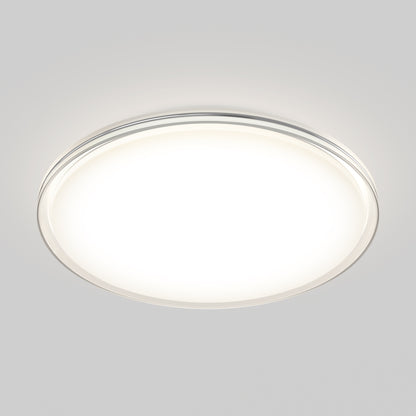 The Artika Astrid 16.5 in. LED flush mount light offers bright, even white illumination and a modern round design, with 5 selectable color temperatures and remote control, shown ceiling-mounted against a plain light gray background.