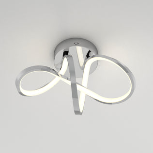 The Artika Loop modern LED flush mount light features 3 CCT settings and an abstract infinity-loop design with a chrome finish.
