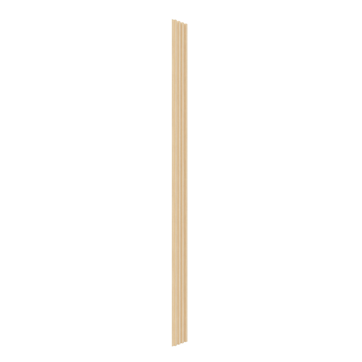 The Artika Panolok 30.67 ft wall panel kit (pack of 8) features vertical wooden slats in a light oak finish with evenly spaced grooves, ideal for adding sleek Scandinavian style to any slatwall.