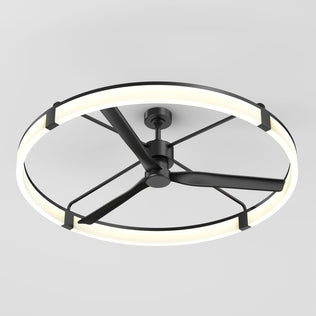 Artika Sunnyvale 52 in. LED ceiling fan with remote, 3 blades, and LED light ring, shown mounted on a white ceiling.