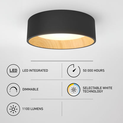 Artika’s Alton 13 in. LED ceiling light has 3 CCT, dimmable 1100 lumens, a 50,000-hour life, and integrated modern LED tech.