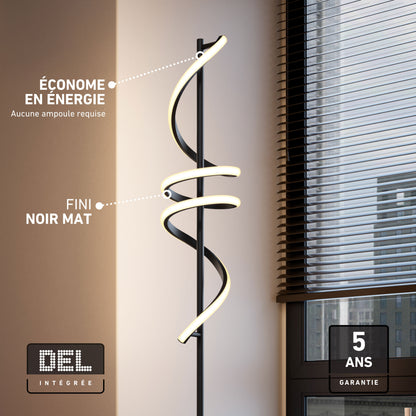 Artika Coda modern LED floor lamp 5CCT: matte black, dimmable, 5 color temps, energy-saving, 5-year warranty.