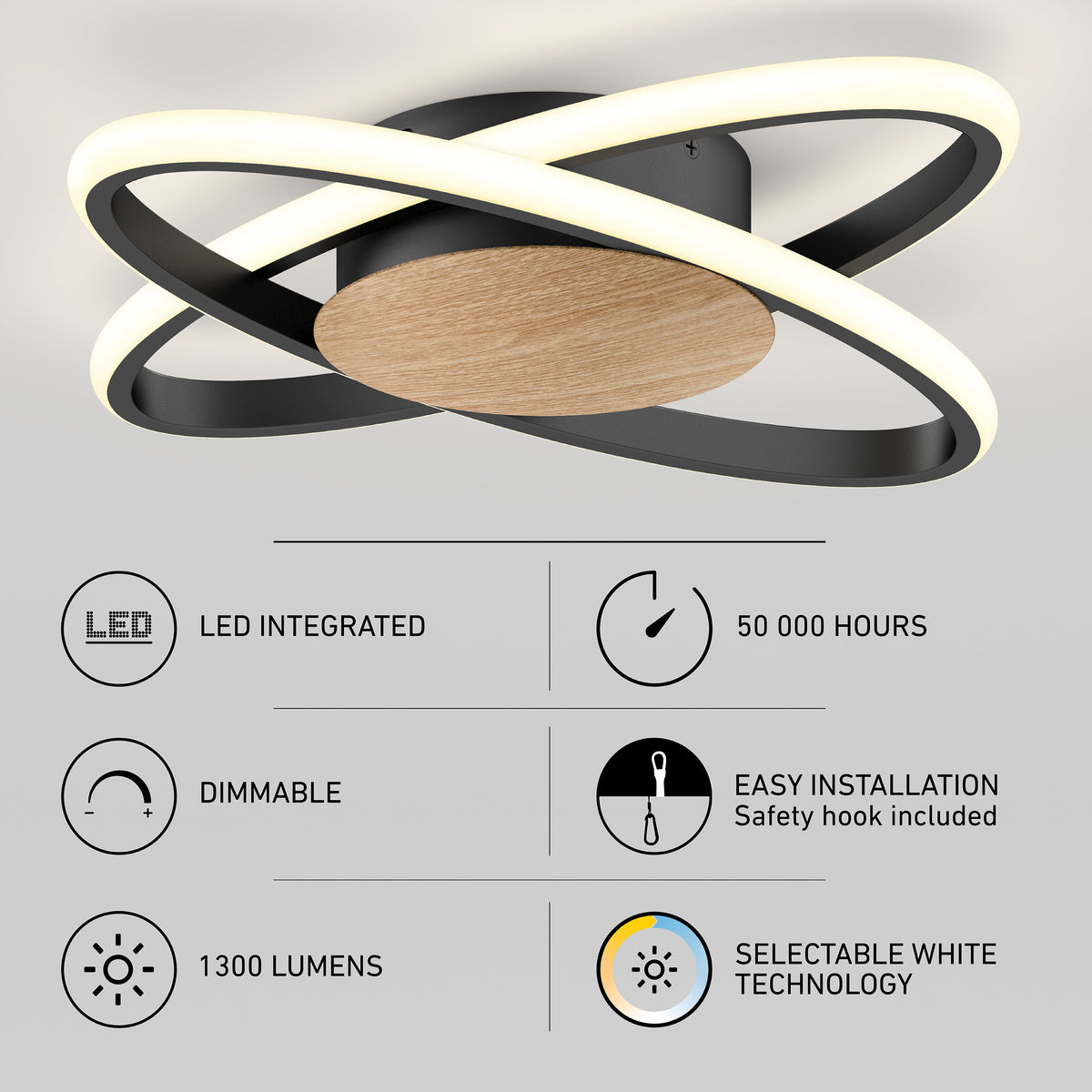 Atomic 15 in. (38 cm) Modern LED Flush Mount Ceiling Light 5 CCT