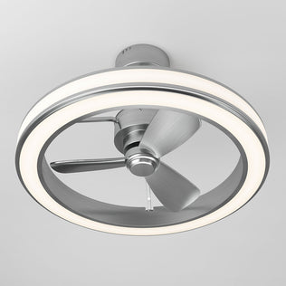 The Artika Edwin 23 in. LED modern ceiling fan features three metallic blades, a circular LED light ring, and three speeds with remote control—all in a sleek, contemporary design for your white ceiling.