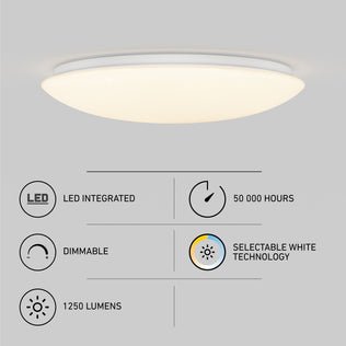 Artika Empress 13" LED ceiling light: 50,000-hr life, dimmable, 1250 lm, 3 CCT adjustable color temperature.