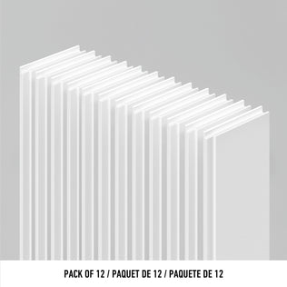 Twelve AXEN Shilap 48 in. wall panels by Artika, side view, aligned vertically on a light gray background.