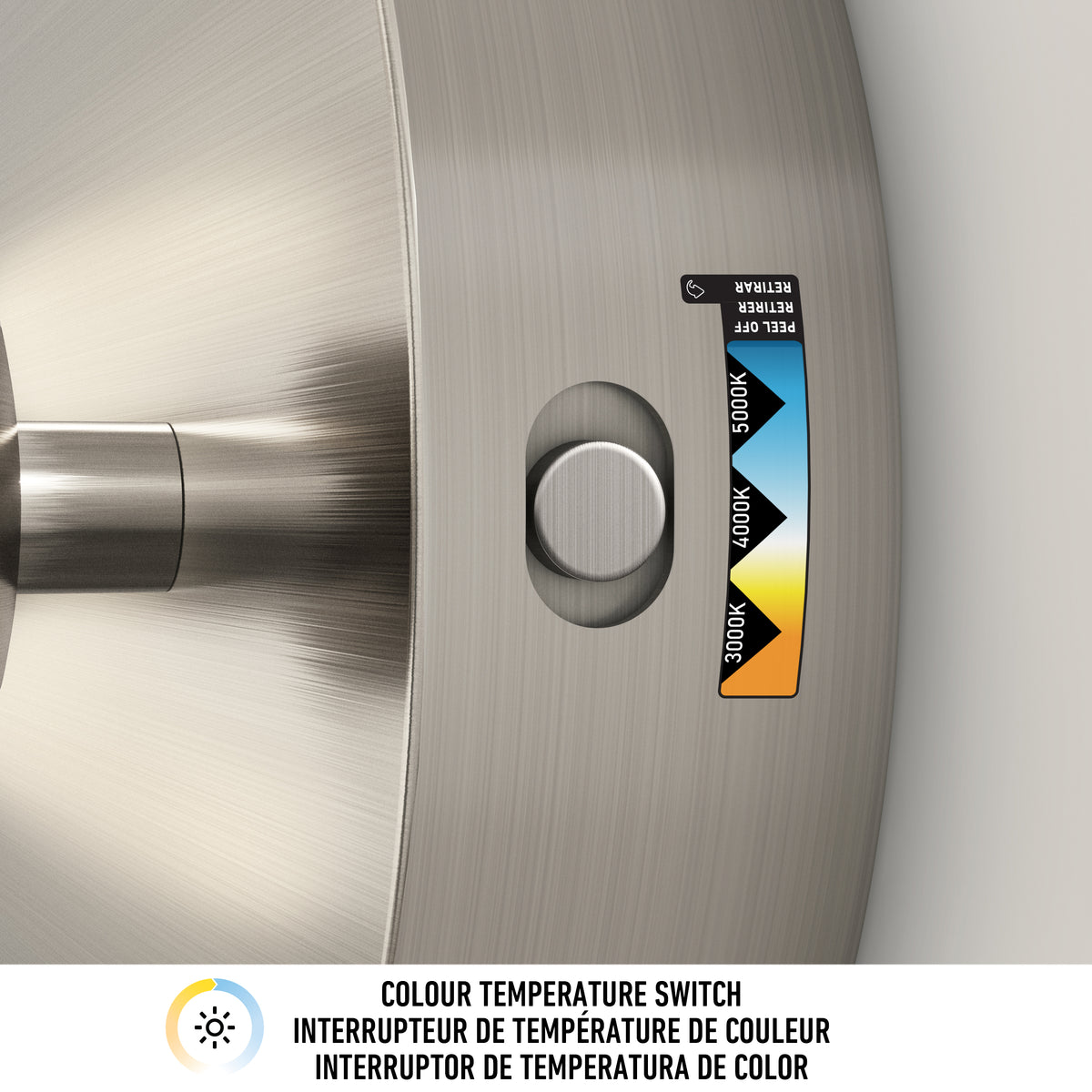 Close-up of the Artika Baldric LED modern bathroom vanity light 3 CCT, perfect for mirror lighting with adjustable color temperature.