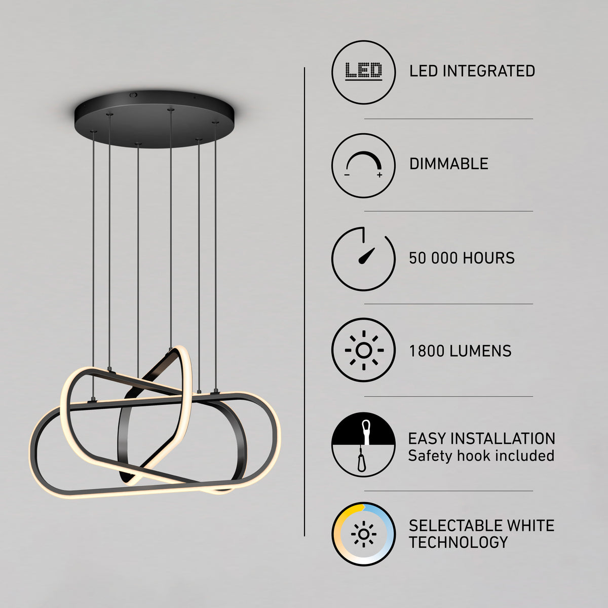 Lewis lámpara suspendida moderno LED 3 CCT