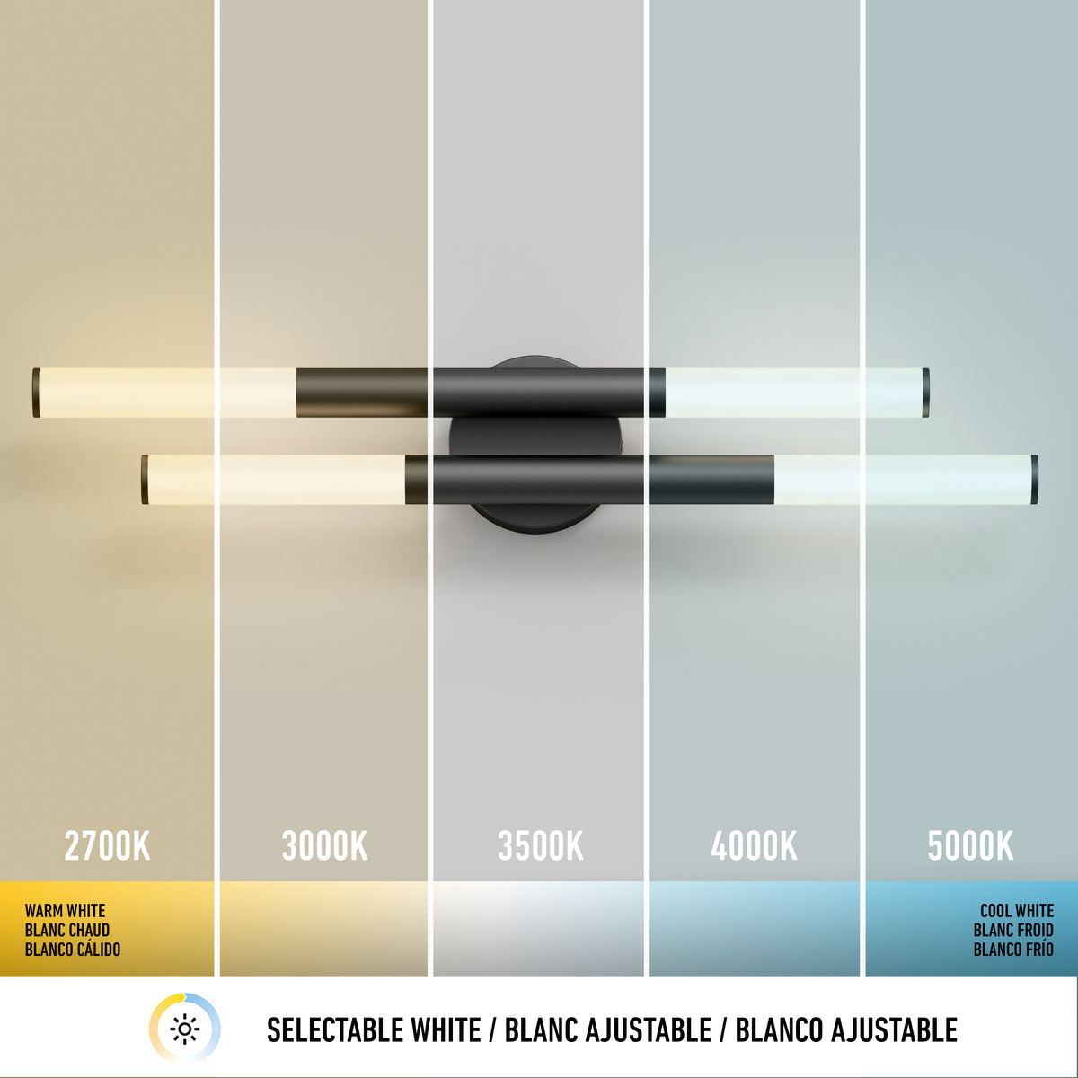 Boro LED modern bathroom vanity light 5 CCT