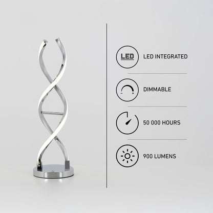 Artika Swirl LED table lamp: ambient, dimmable light, 900 lumens, 50,000h lifespan; integrated LEDs.