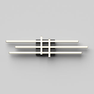 The Artika Grid modern LED bathroom vanity light features four glowing bars on matte black with adjustable colour temperature.