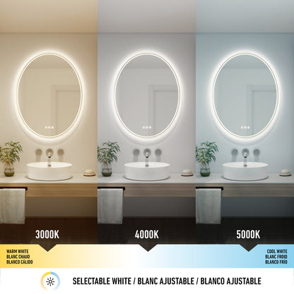 Corby 22 in. x 28 in. LED mirror 3 CCT with defogger