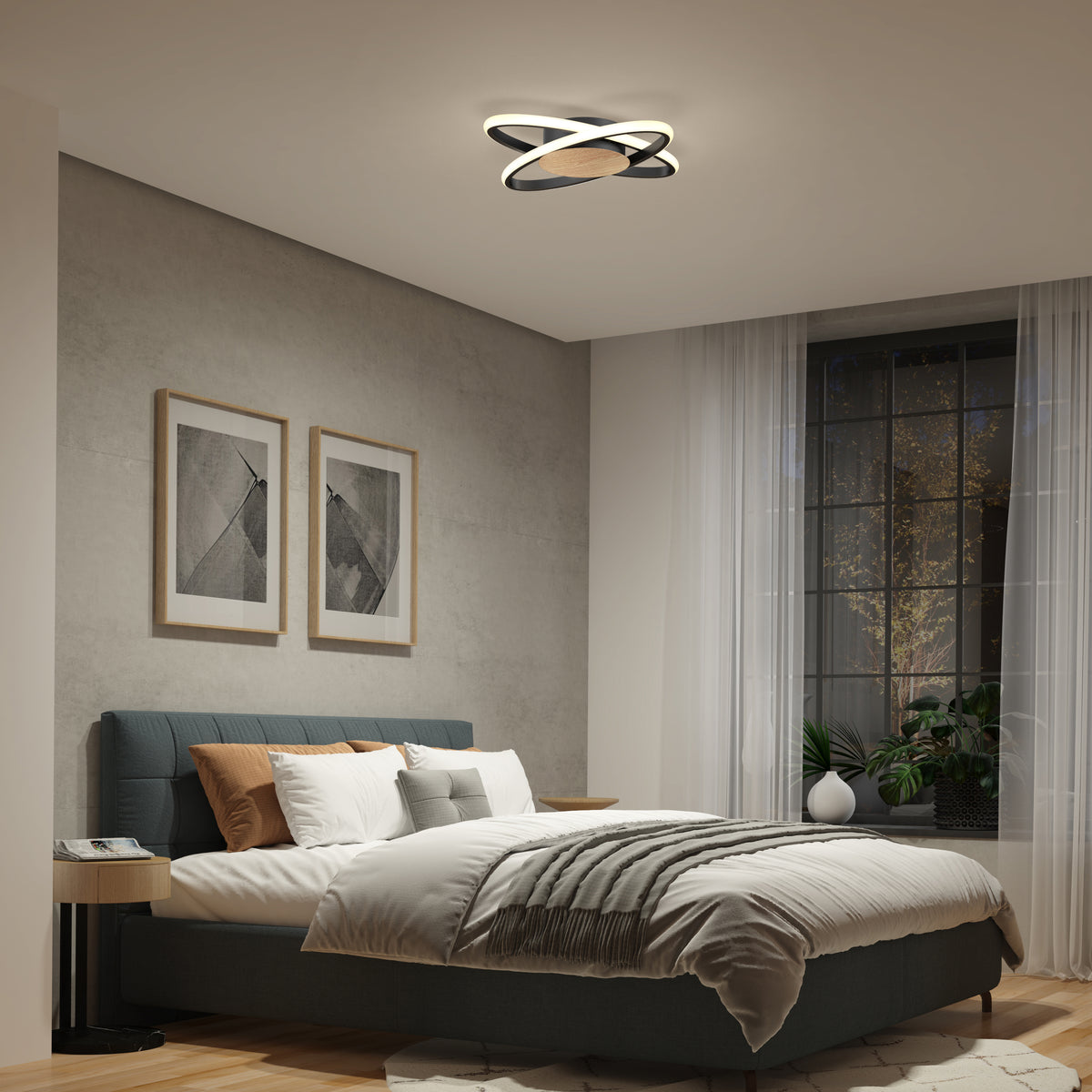 Atomic 15 in. (38 cm) Modern LED Flush Mount Ceiling Light 5 CCT
