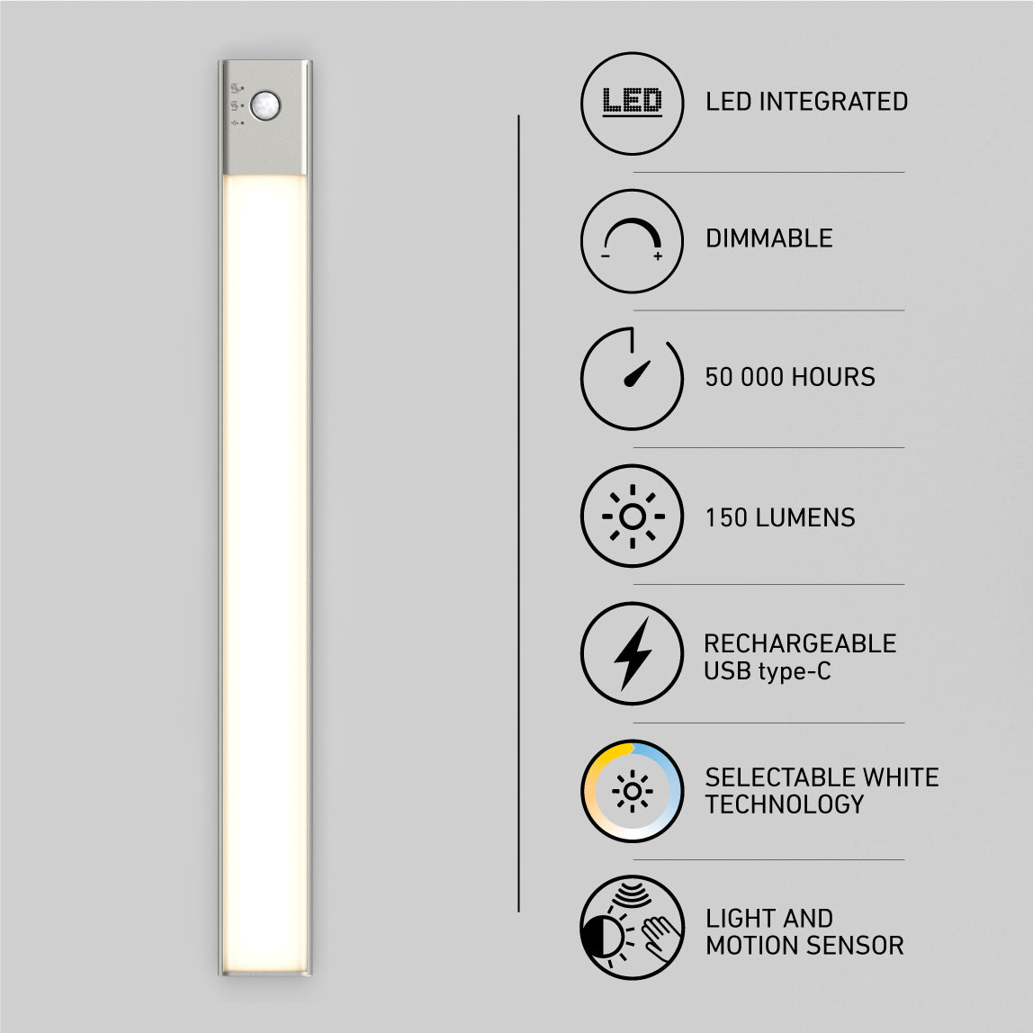 Outline under cabinet LED light 3CCT - pack of 3
