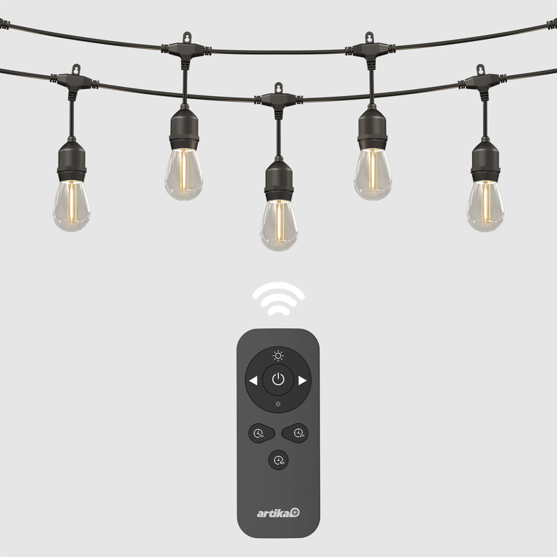 Eclipse Solar String Light with Remote, Matte Black