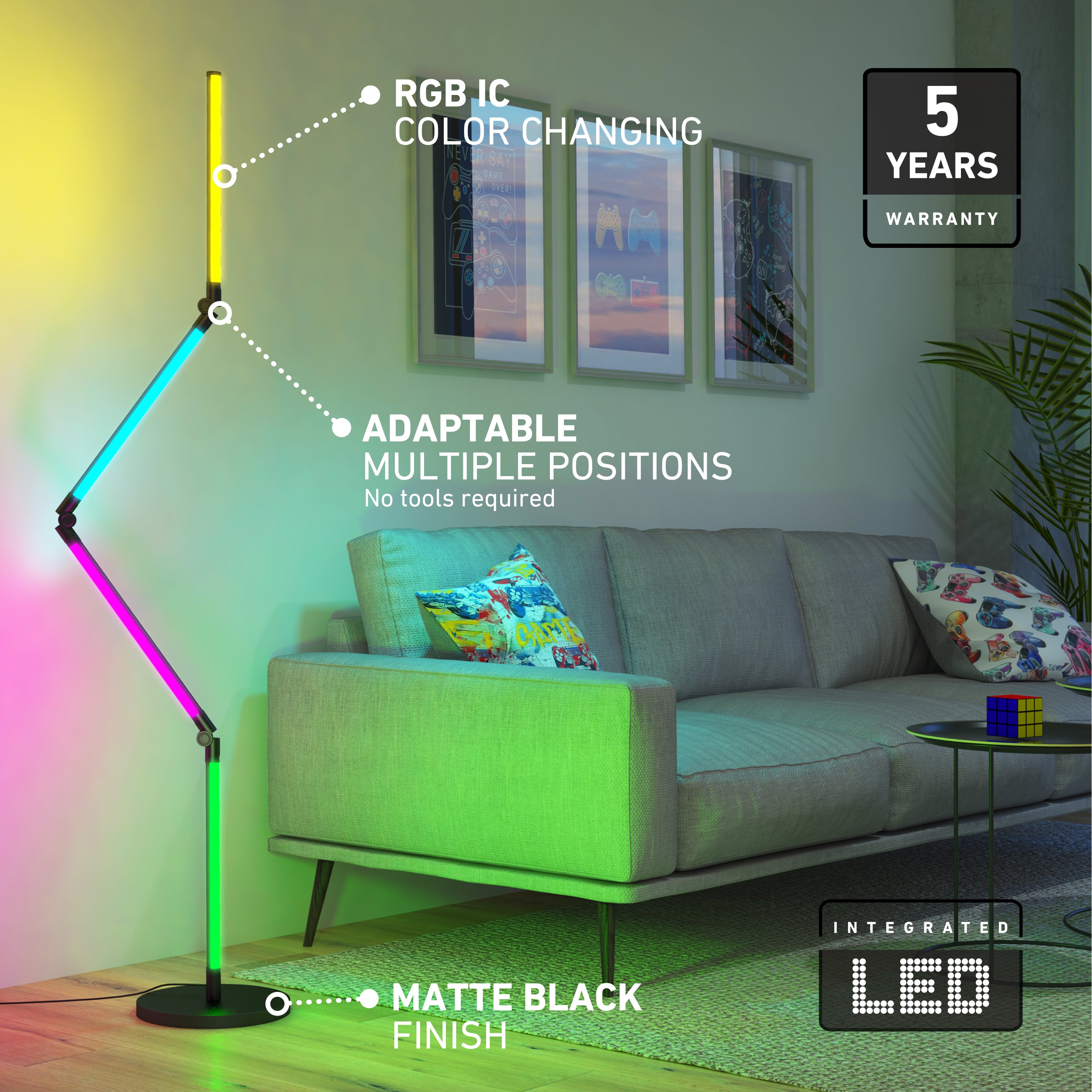Fitch LED floor lamp in Matte Black | Artika Canada