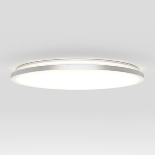 The Artika Europa 21 in. LED modern flush mount light, featuring a flat, round white design and remote control, emits a soft, even glow for minimalist ceilings.