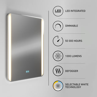 Artika Onyx LED Mirror with Defogger, 3 CCT selectable whites, dimmable—ideal for a modern bathroom upgrade.