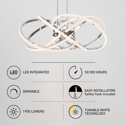 Maelstrom suspension à DEL moderne 5 CCT