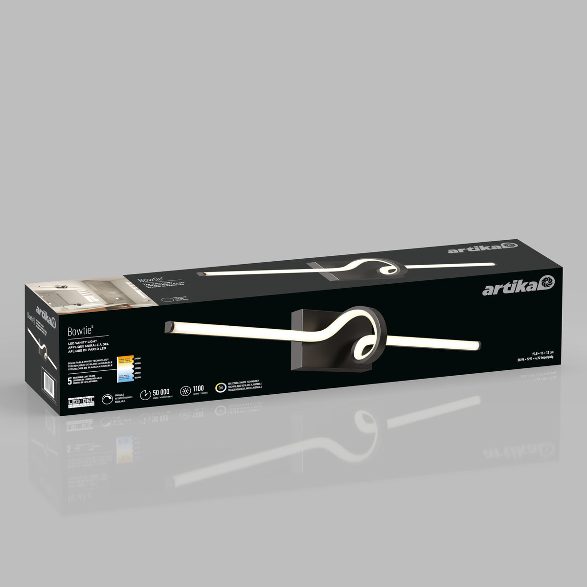 Bowtie 29 pulg (74 cm) luminario de baño LED integrado 5 TCL para baño
