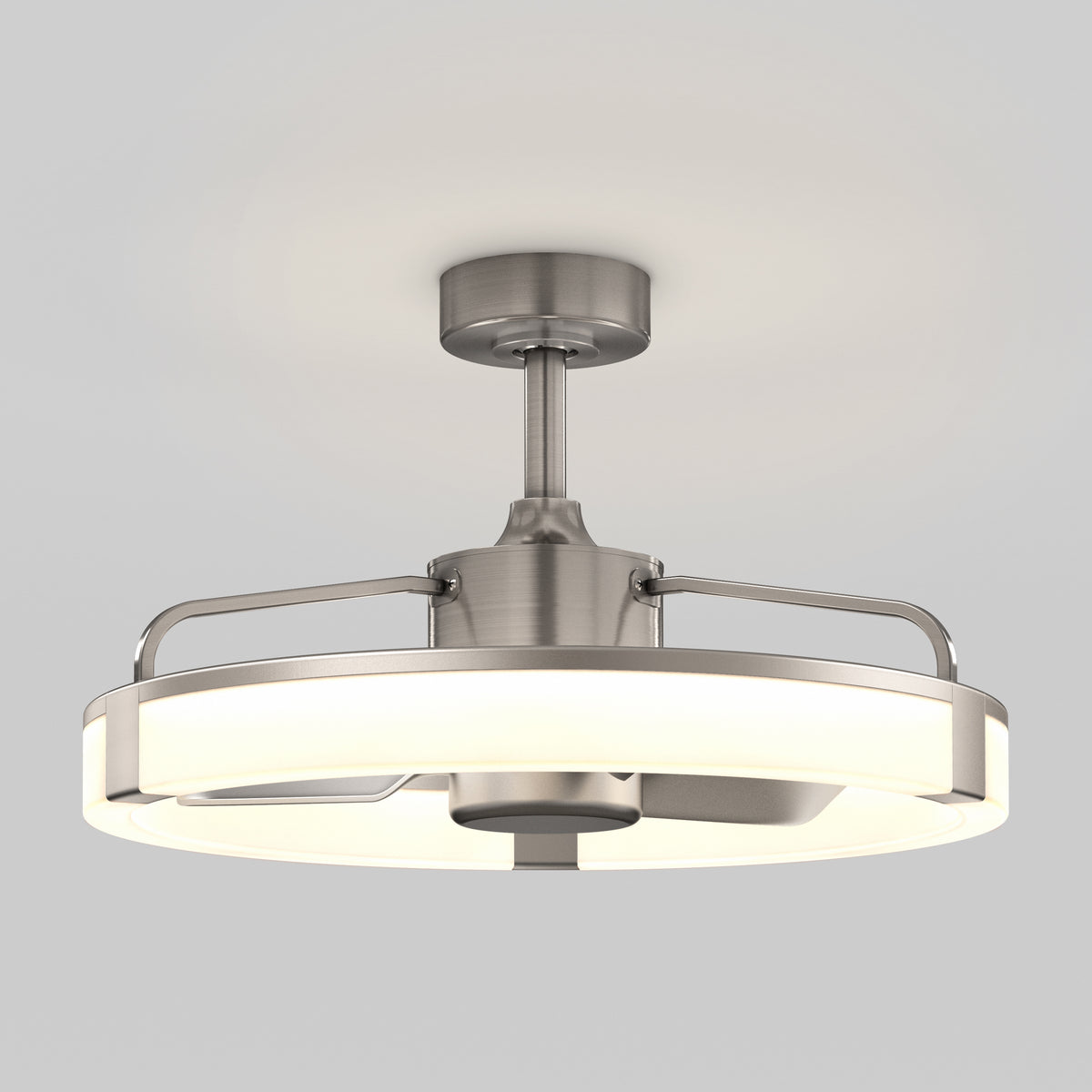 Artika Sunnyvale 23 in. LED modern fandelier ceiling fan with light, round frosted ring, and remote included.