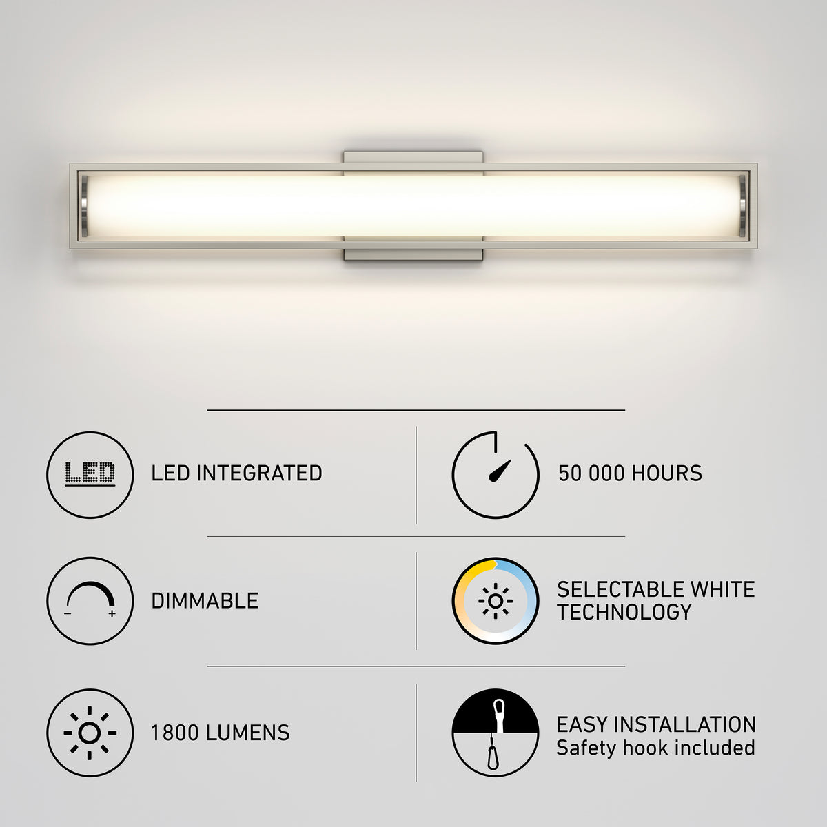 Venicia 27 pulg (69 cm) luminario de baño LED integrado para baño