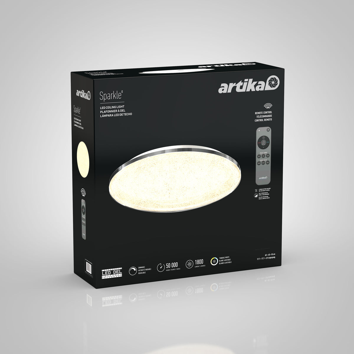 Sparkle 18 in. (45 cm) Modern LED Flush Mount Ceiling Light - With Remote