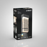 Product packaging for the Artika Skyler wall light, featuring an image of the modern rectangular light fixture, product details, and icons indicating features like energy efficiency and a 3-year warranty.