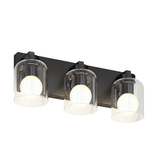 Artika Aryna 20 in. 3-Light LED Wall Vanity features clear glass shades and a sleek modern rectangular base.
